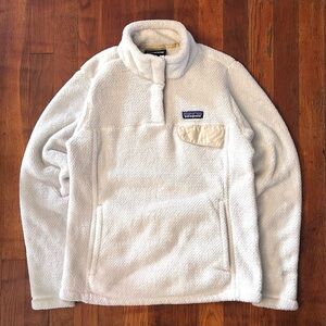 Patagonia Gorpcore Outdoor White Cream 1/4 Snap T Fleece Pullover Jacket XS